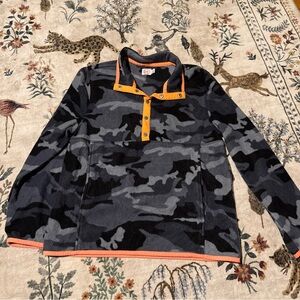 Wonder Nation Boy's Snap  Front Pullover-Black Camo L (10-12)